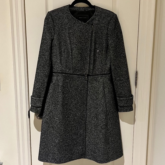 BCBGMaxAzria Jarrett Work Coat in Grey Tweed Size Small - Picture 2 of 5